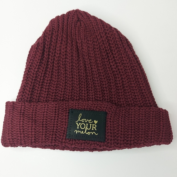 Love Your Melon Burgundy Cuffed Beanie - Picture 4 of 11